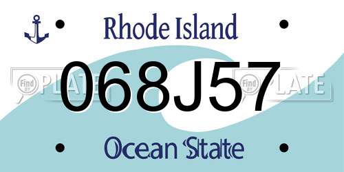 068J57 Rhode Island License Plate
