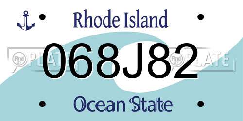 068J82 Rhode Island License Plate