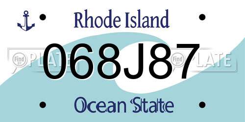 068J87 Rhode Island License Plate