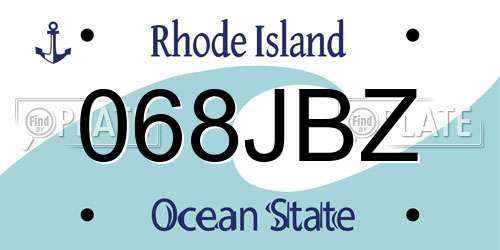 068JBZ Rhode Island License Plate