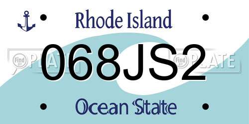 068JS2 Rhode Island License Plate