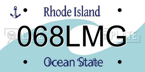 068LMG Rhode Island License Plate