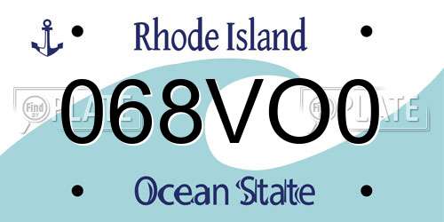 068VO0 Rhode Island License Plate