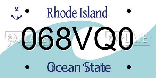 068VQ0 Rhode Island License Plate