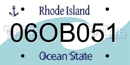 06OB051 Rhode Island License Plate