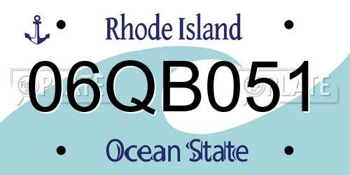06QB051 Rhode Island License Plate