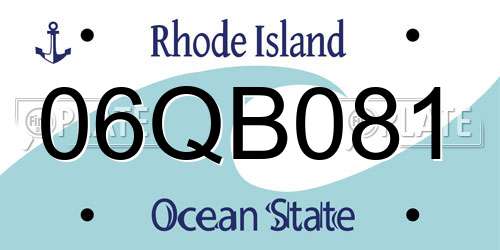 06QB081 Rhode Island License Plate