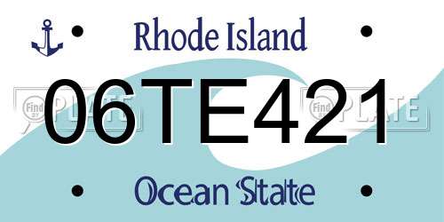 06TE421 Rhode Island License Plate
