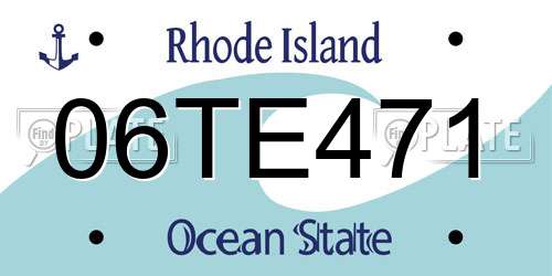 06TE471 Rhode Island License Plate