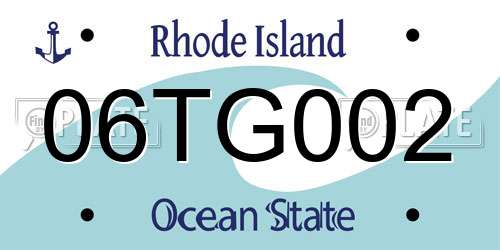 06TG002 Rhode Island License Plate