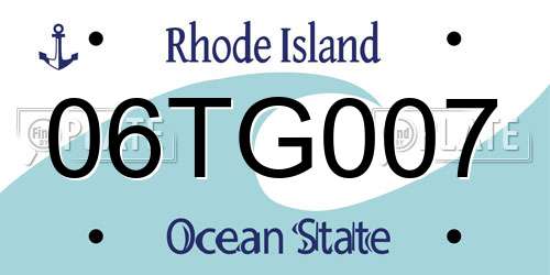 06TG007 Rhode Island License Plate