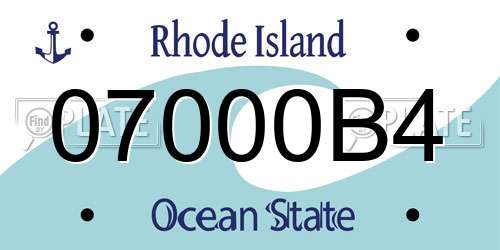 07000B4 Rhode Island License Plate