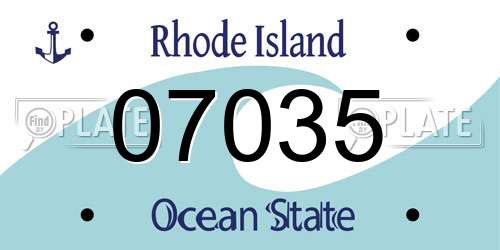 07035 Rhode Island License Plate