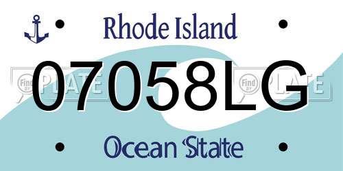 07058LG Rhode Island License Plate