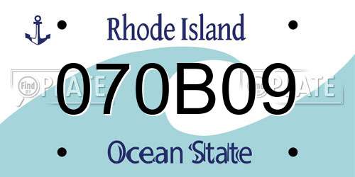 070B09 Rhode Island License Plate