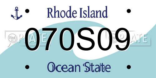 070S09 Rhode Island License Plate