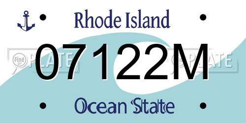 07122M Rhode Island License Plate