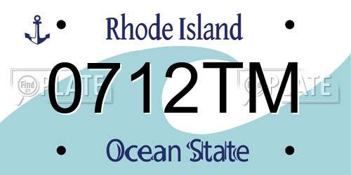 0712TM Rhode Island License Plate