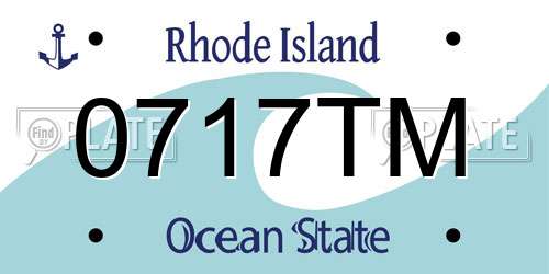 0717TM Rhode Island License Plate