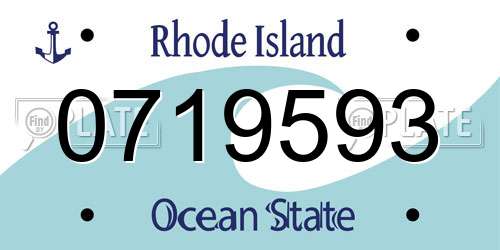 0719593 Rhode Island License Plate