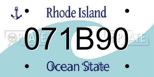 071B90 Rhode Island License Plate