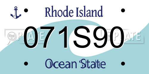 071S90 Rhode Island License Plate