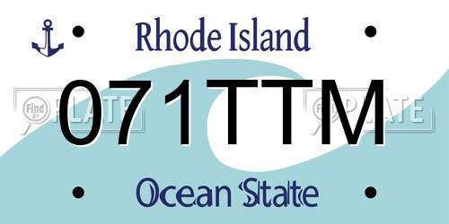 071TTM Rhode Island License Plate