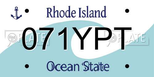 071YPT Rhode Island License Plate