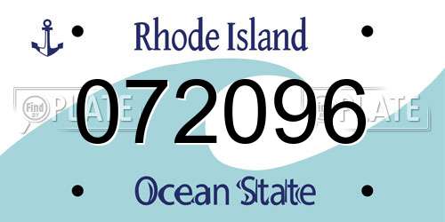 072096 Rhode Island License Plate