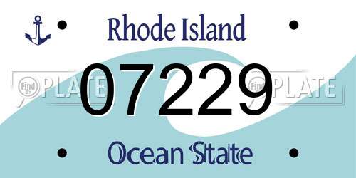 07229 Rhode Island License Plate