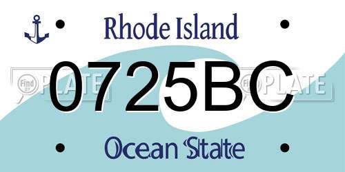0725BC Rhode Island License Plate