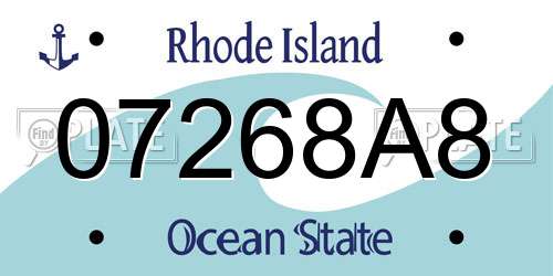 07268A8 Rhode Island License Plate