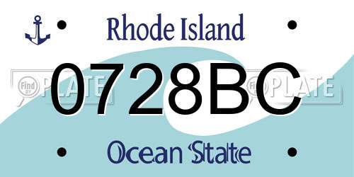 0728BC Rhode Island License Plate
