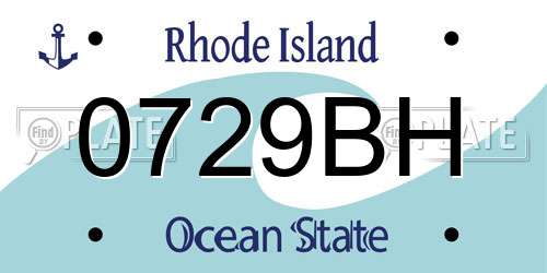 0729BH Rhode Island License Plate