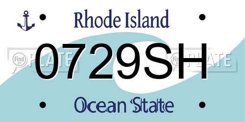 0729SH Rhode Island License Plate