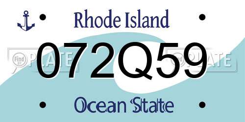 072Q59 Rhode Island License Plate