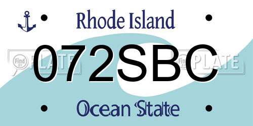 072SBC Rhode Island License Plate