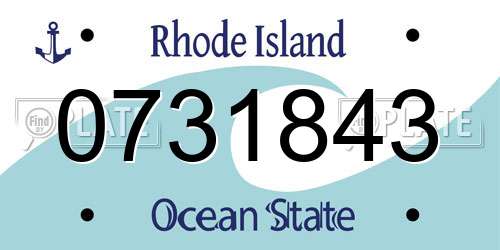 0731843 Rhode Island License Plate