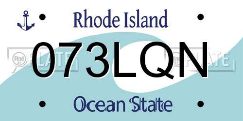 073LQN Rhode Island License Plate