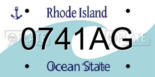 0741AG Rhode Island License Plate