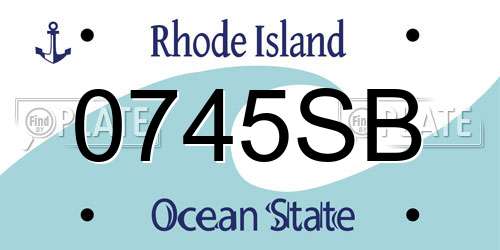 0745SB Rhode Island License Plate