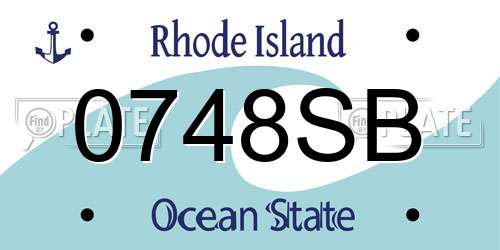 0748SB Rhode Island License Plate