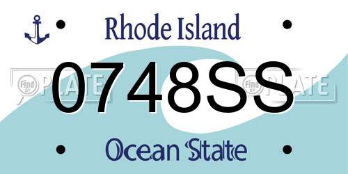 0748SS Rhode Island License Plate