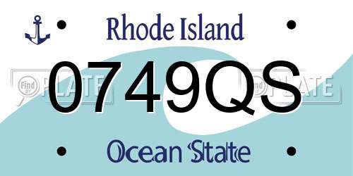 0749QS Rhode Island License Plate