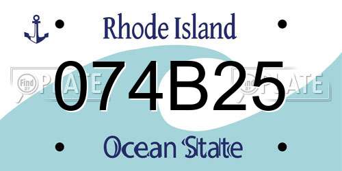 074B25 Rhode Island License Plate