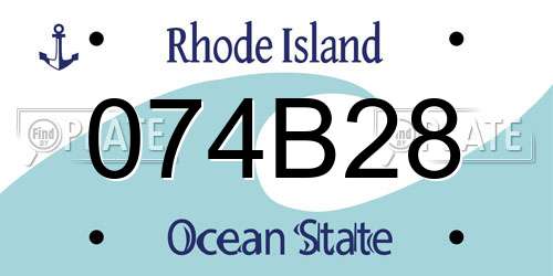 074B28 Rhode Island License Plate