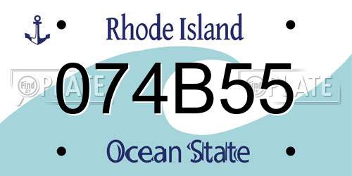 074B55 Rhode Island License Plate