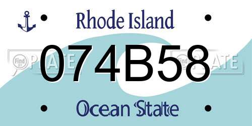 074B58 Rhode Island License Plate