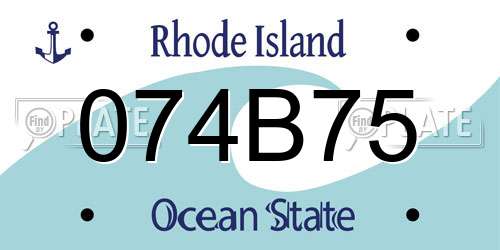 074B75 Rhode Island License Plate