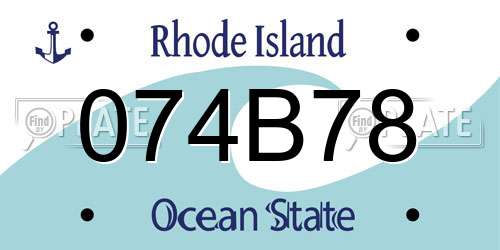 074B78 Rhode Island License Plate